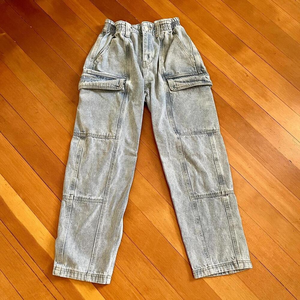 Simple Society Vintage Y2K Cargo Utility Pocket Elastic Waist Pants, Size 27"